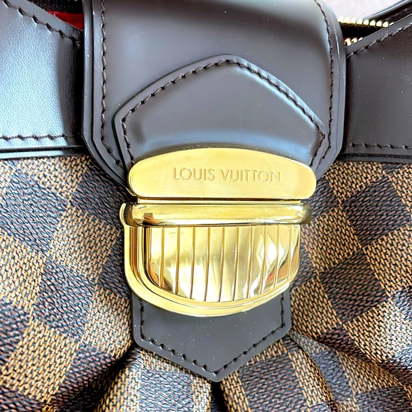 New Louis Vuitton Damier Ebene Sistina MM Leather shoulder purse - Picture 2 of 7